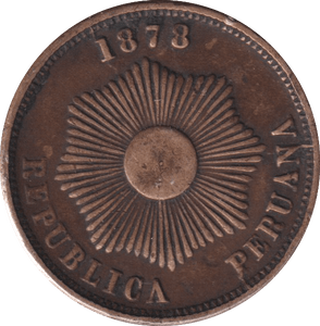 1878 DOS CENTAVOS PERUANA - WORLD COINS - Cambridgeshire Coins