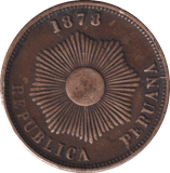1878 DOS CENTAVOS PERUANA - WORLD COINS - Cambridgeshire Coins