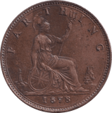 1878 FARTHING ( EF ) - Farthing - Cambridgeshire Coins