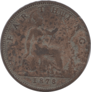 1878 FARTHING ( FINE ) - Farthing - Cambridgeshire Coins