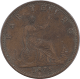 1878 FARTHING ( GVF ) - Farthing - Cambridgeshire Coins