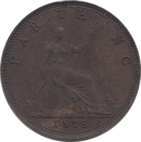 1878 FARTHING ( UNC ) 4 - Farthing - Cambridgeshire Coins