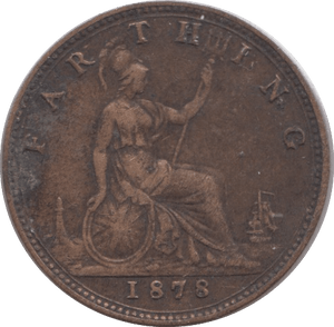 1878 FARTHING ( VF ) - Farthing - Cambridgeshire Coins