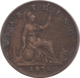 1878 FARTHING ( VF ) - Farthing - Cambridgeshire Coins