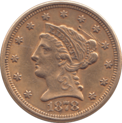 1878 GOLD TWO AND HALF DOLLARS USA - Gold World Coins - Cambridgeshire Coins