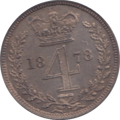 1878 MAUNDY FOURPENCE ( AUNC ) - Maundy Coins - Cambridgeshire Coins