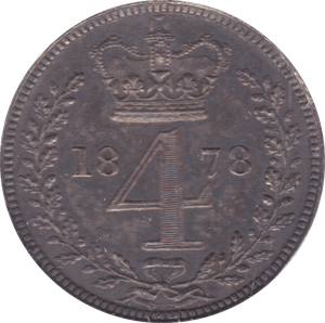 1878 MAUNDY FOURPENCE ( EF ) - Maundy Coins - Cambridgeshire Coins