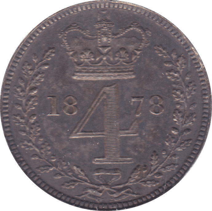 1878 MAUNDY FOURPENCE ( EF ) - Maundy Coins - Cambridgeshire Coins