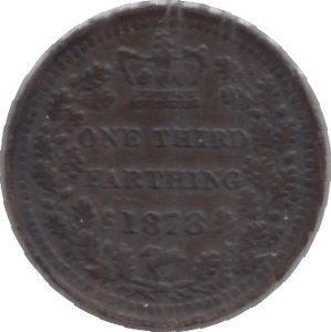 1878 ONE THIRD FARTHING ( AUNC ) - One Third Farthing - Cambridgeshire Coins