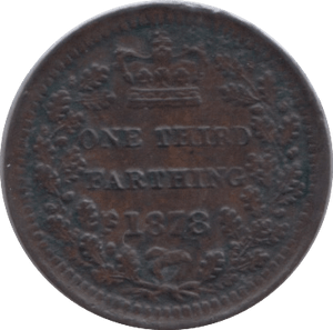 1878 ONE THIRD FARTHING ( AUNC ) - One Third Farthing - Cambridgeshire Coins