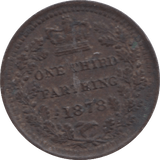 1878 ONE THIRD FARTHING ( EF ) 6 - One Third Farthing - Cambridgeshire Coins