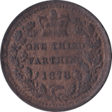 1878 ONE THIRD FARTHING ( EF ) - One Third Farthing - Cambridgeshire Coins