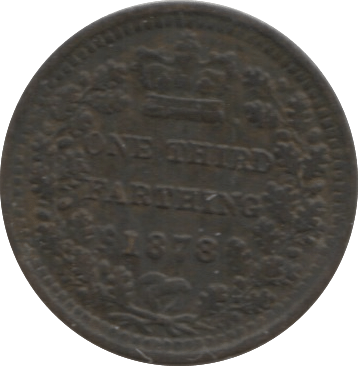 1878 ONE THIRD FARTHING ( GVF ) 1 - One Third Farthing - Cambridgeshire Coins