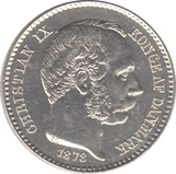 1878 SILVER 10 CENTS DANISH WEST INDIES - SILVER WORLD COINS - Cambridgeshire Coins