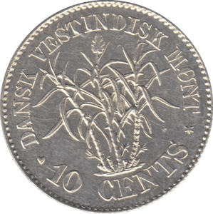 1878 SILVER 10 CENTS DANISH WEST INDIES - SILVER WORLD COINS - Cambridgeshire Coins