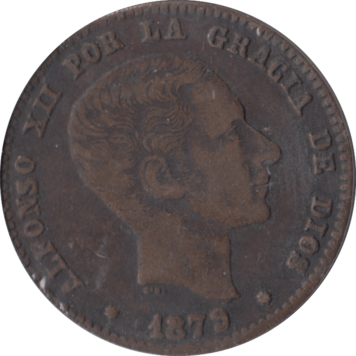 1879 10 CENTIMOS SPAIN - WORLD COINS - Cambridgeshire Coins