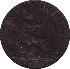 1879 FARTHING ( AUNC ) B - Farthing - Cambridgeshire Coins