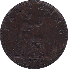 1879 FARTHING ( EF ) B - Farthing - Cambridgeshire Coins