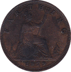 1879 FARTHING ( GVF ) - Farthing - Cambridgeshire Coins