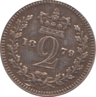 1879 MAUNDY TWOPENCE ( GVF ) - Maundy Coins - Cambridgeshire Coins