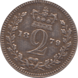 1879 MAUNDY TWOPENCE ( GVF ) - Maundy Coins - Cambridgeshire Coins