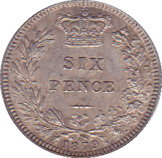 1879 SIXPENCE ( AUNC ) NO DIE - Sixpence - Cambridgeshire Coins