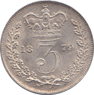 1879 THREEPENCE ( UNC ) - Threepence - Cambridgeshire Coins