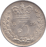 1879 THREEPENCE ( UNC ) - Threepence - Cambridgeshire Coins