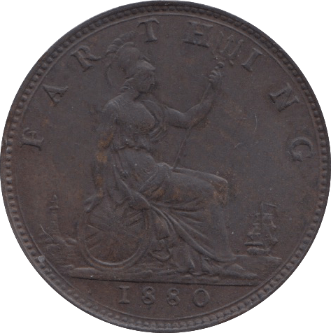 1880 FARTHING ( GVF ) - Farthing - Cambridgeshire Coins