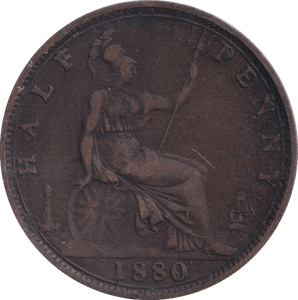 1880 HALFPENNY ( FINE ) - Halfpenny - Cambridgeshire Coins