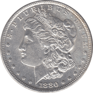 1880 MORGAN DOLLAR USA - SILVER WORLD COINS - Cambridgeshire Coins