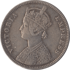 1880 SILVER INDIA ONE RUPEE - SILVER WORLD COINS - Cambridgeshire Coins