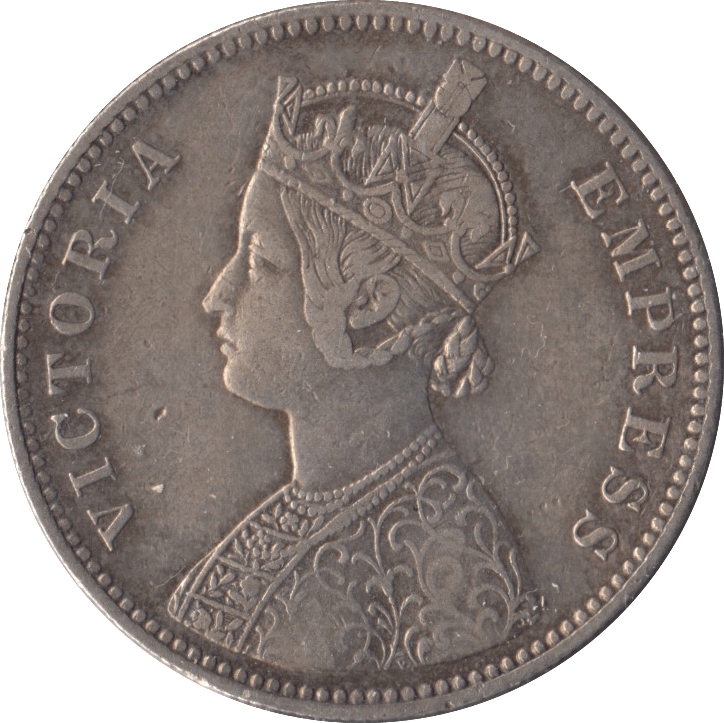 1880 SILVER INDIA ONE RUPEE - SILVER WORLD COINS - Cambridgeshire Coins