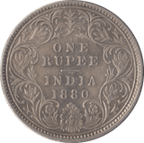 1880 SILVER INDIA ONE RUPEE - SILVER WORLD COINS - Cambridgeshire Coins