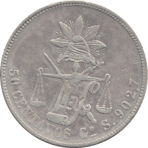 1880 SILVER MEXICO 50 CENTAVOS - SILVER WORLD COINS - Cambridgeshire Coins