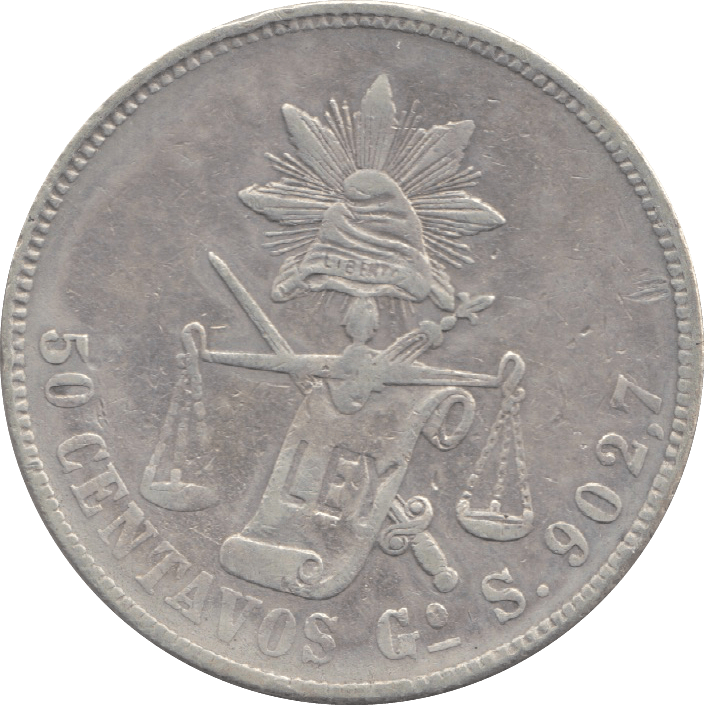 1880 SILVER MEXICO 50 CENTAVOS - SILVER WORLD COINS - Cambridgeshire Coins