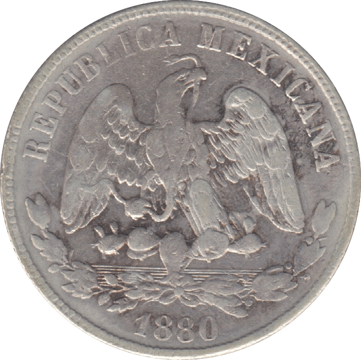 1880 SILVER MEXICO 50 CENTAVOS - SILVER WORLD COINS - Cambridgeshire Coins