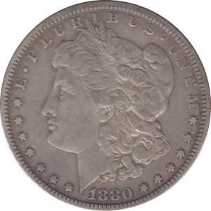 1880 SILVER MORGAN DOLLAR USA 4 - SILVER WORLD COINS - Cambridgeshire Coins