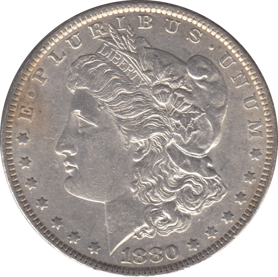 1880 SILVER MORGAN DOLLAR USA 5 - SILVER WORLD COINS - Cambridgeshire Coins