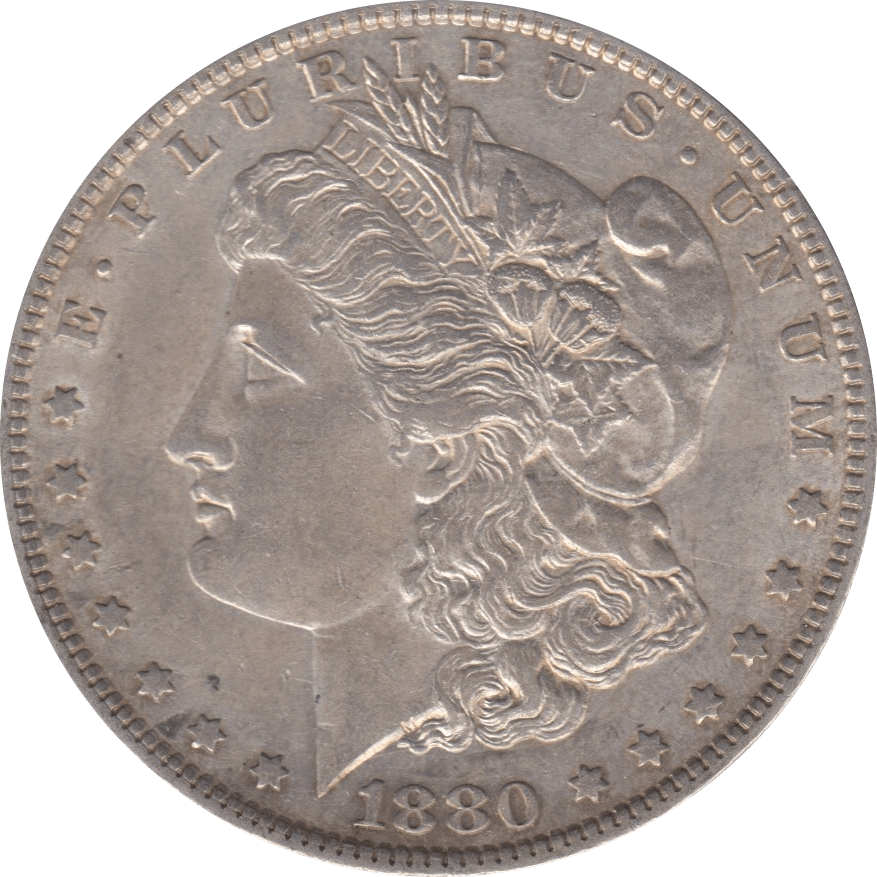 1880 SILVER MORGAN DOLLAR USA NEW ORLEANS MINT 6 - SILVER WORLD COINS - Cambridgeshire Coins