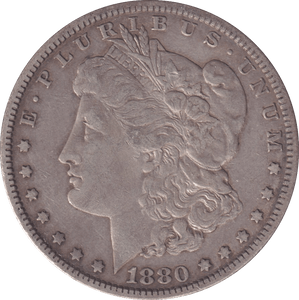 1880 SILVER ONE DOLLAR USA - SILVER WORLD COINS - Cambridgeshire Coins