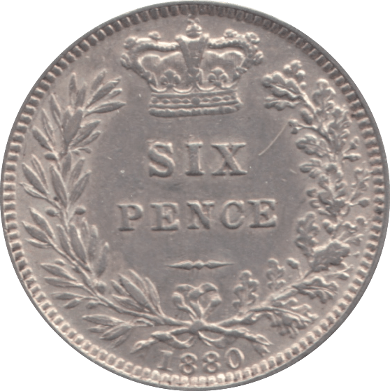 1880 SIXPENCE ( EF ) - Sixpence - Cambridgeshire Coins