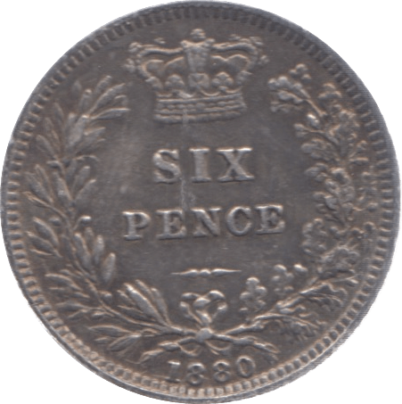 1880 SIXPENCE ( GVF ) 6 - Sixpence - Cambridgeshire Coins