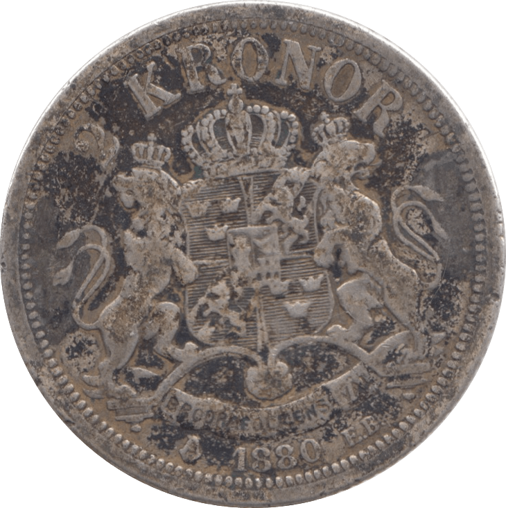 1880 SWEDEN SILVER 2 KRONOR - WORLD COINS - Cambridgeshire Coins