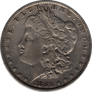 1880 USA SILVER MORGAN DOLLAR PHILADELPHIA MINT - SILVER WORLD COINS - Cambridgeshire Coins