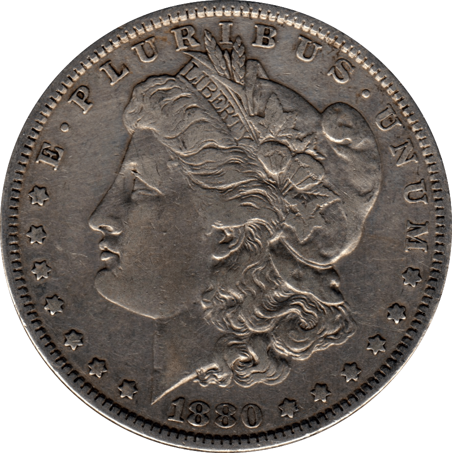1880 USA SILVER MORGAN DOLLAR PHILADELPHIA MINT - SILVER WORLD COINS - Cambridgeshire Coins