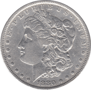 1880 USA SILVER MORGAN DOLLAR - WORLD COINS - Cambridgeshire Coins