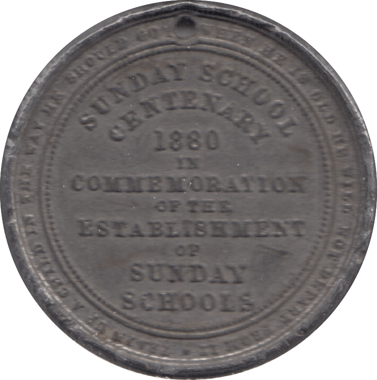 1880 VICTORIAN SUNDAY SCHOOL CENTENARY REF 3 32CM - MEDALLIONS - Cambridgeshire Coins