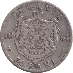 1881 50 BANI ROMANIA - WORLD COINS - Cambridgeshire Coins