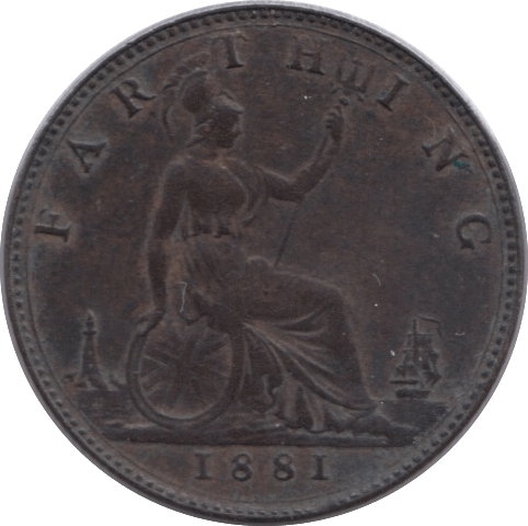 1881 FARTHING ( AUNC ) - Farthing - Cambridgeshire Coins